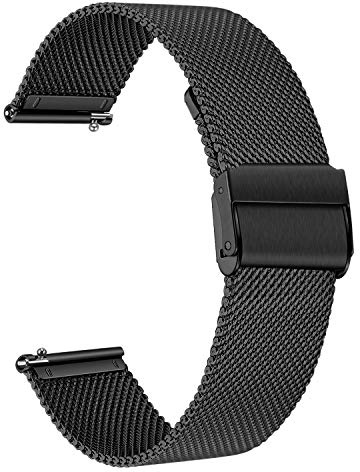 TRUMiRR Ersatz für Garmin Vivoactive 6 5/Vivomove Trend/Vivomove Sport/Venu Sq 2 Music Armband,Mesh Gewebte Edelstahl Armband Metall Uhrenarmband Ersatzband für Garmin Vivomove Sport/Venu 2 Plus 43mm