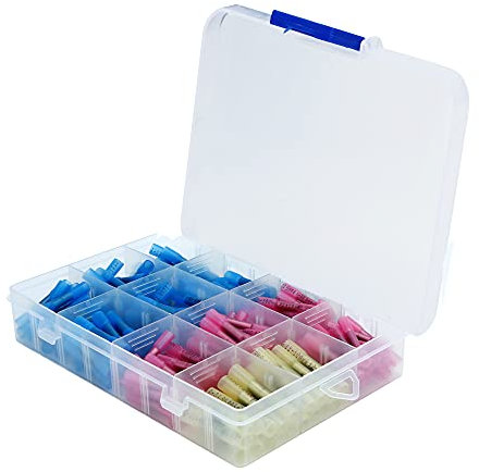 INTIRILIFE 200er Box Quetschverbinder in 3 GRÖßEN – Schrumpfschlauch Set à 200 Stück mit Kupferrohr (0.8 – 1.0mm dünn) – Koffer mit Kupfer Lötmuffen in 3 Farben