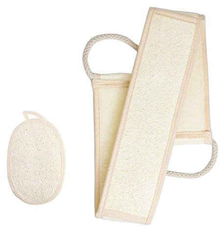 Natural Exfoliating Loofah Sponge Scrubber - 2 Pack Bath Loofah Back Scrubber Skin Exfoliating Pad Shower Face Body Washing Spa Brush Deep Clean Loofa Luffa for Men and Women
