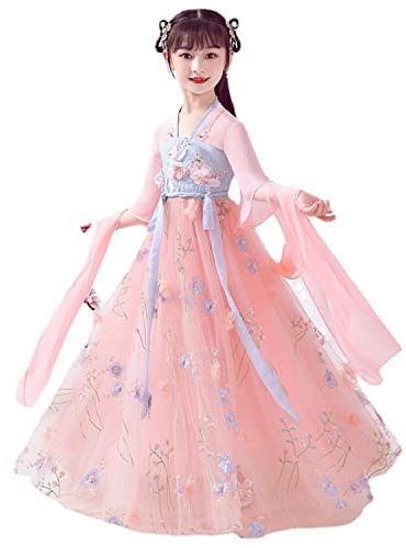 HongYa Traditionell kinesisk flickälva kostym nyår outfit för flicka hanfu klänning barn kinesisk stil tang fotografi cosplay