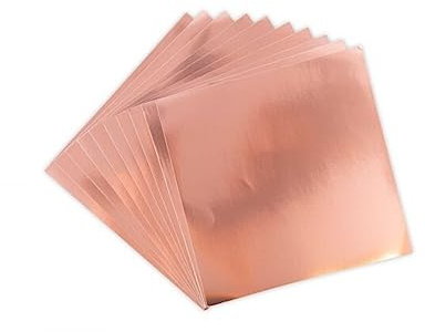 Sizzix Surfacez Alum Bleche 665259, 6 „x 6 reflektierende Metallic Craft Boards Roségold, 10 Stück