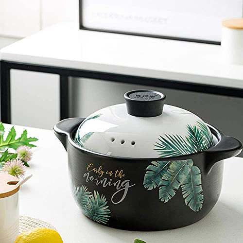 ZHEYANG Cocottes Casserole Pot Céramique Casserole,Résistant À La Chaleur,Style Tropical,Gaz Ménage Général Céramique 2.5L / 3.5L Cocotte Induction