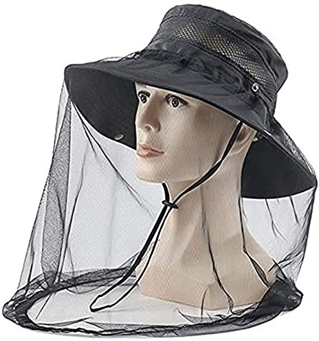 Sonnenhut Anglerhut Anglerhut Fliegenschutz Imkerhut Camouflage Moskitonetz Kopf Gesicht Mesh Kopf Abdeckung Anti-Mücken Bienen Anti-Insekten Camping Angeln Hut mit Netz Wandern Dschungel Exploration