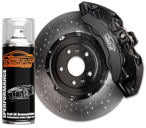 TRISTARcolor 2K Bremssattellack Devil Black Spraydose Sprühdose Spritzlack Sprühlack 400ml schnelltrocknend