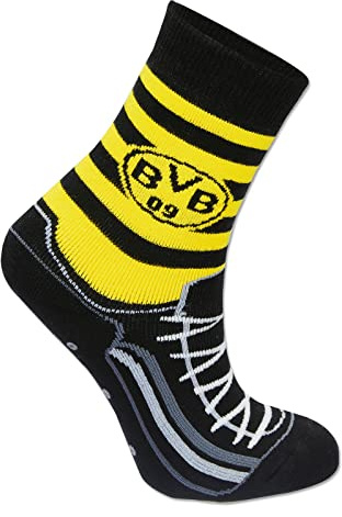 Borussia Dortmund BVB-Frottee Socken Fußballschuh 2er, Gr.