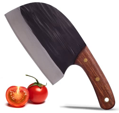 Erste Schmiede Handgeschmiedetes Kochmesser Ergonomic, Scharfes Profimesser, Ergonomischer Griff, Outdoor & Indoor Messer