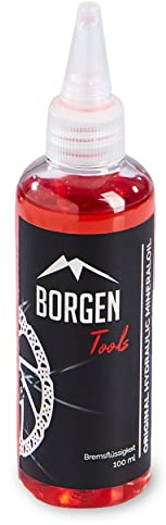 Borgen mineralolja lämplig för Shimano hydrauliska skivbromsar - 100 ml bromsvätska för flera avluftningsprocesser - kompatibel med Shimano avluftningskit för cykelbromsar - röd | 100 ml bromsvätska för flera ventilationsprocesser – kompatibel med Shimano ventilationssats för cykelbromsar.