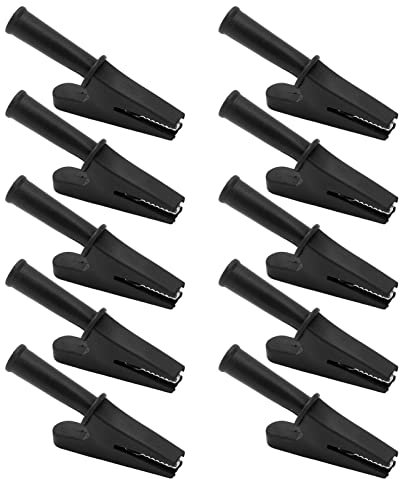 10pcs Clip di Prova a Banana Pinze a Coccodrillo Clip di Prova Elettriche 10mm Morsetti di Prova di Apertura Morsetti di Prova a Coccodrillo per Apparecchiature Elettroniche Macchine di(Nero)