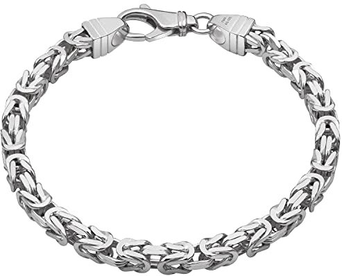 modabilé Armband Königskette Herren Armkettchen aus 925 Sterling Silber (23cm I 4,7mm breit) I Silberarmband ohne Anhänger I Königsarmband für Mann I Produziert in Deutschland