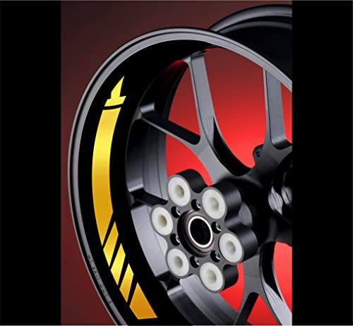 DualColorStampe Adesivi interno cerchi moto 17 POLLICI Compatibili con Ducati Suzuki Kawasaki Honda Triumph cerchioni gomme strisce COD.D0055(Oro)