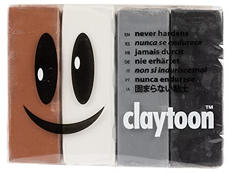 Van Aken Claytoon Modeling Clay – 1 lb (Four 4-oz Bars) – Use for Claymation, Models, and Stop Motion (Neutral)