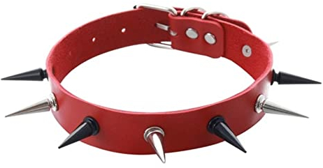 CHOUBAGUAI Choker Punk Kunstleder Choker Mädchen Gothic Accessoires rot