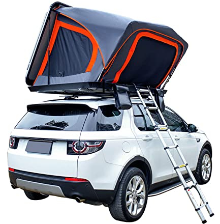 Offroad-Camping-Auto-Dachzelt, Familien-Selbstfahrer-Camping und Camping-Dachzelt mit automatischem Schnellantrieb, Hartschalen-Autodachzelt nebeneinander im Freien