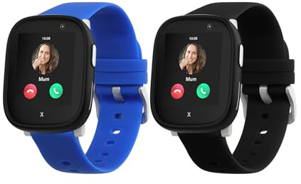 kwmobile Klockarmband set kompatibelt med Xplora X6 Play – 2 x TPU silikon fitness tracker sportband – storlek liten (S), Small