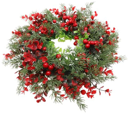 SEWACC Weihnachtskranz Künstliche Rote Beeren Kiefernkranz Tür-Hängegirlande Ornamente Für Weihnachten Winter Heimdekoration