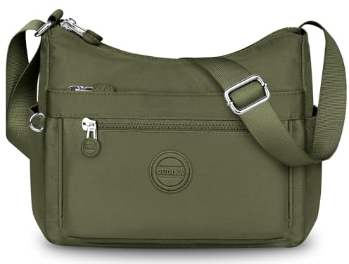 VOBUKE Umhängetasche Damen Mittelgroß Wasserdicht Nylon Crossbody Bag mit Vielen Fächern Leichte Schultertasche Verstellbarer Breitem Freizeit Kleine Messenger Bag für Einkaufen, Reisen