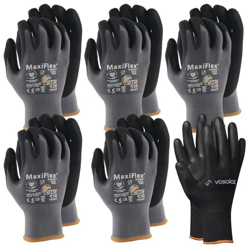 ATG Maxiflex Handschuhe Gr. 8 Ultimate 5 Paar - Arbeitshandschuhe Herren und Damen mit hervorragendem Grip - Montagehandschuhe Nitril