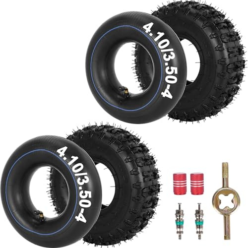 4,10/3,50-4 Reifen Schlauch ATV Quad Go Kart Rasenmäher Schubkarre 2 Satz | Reifenschlauchset geeignet für Quads, Schneefräsen, Traktoren, Generatoren, Transportwagen, Sackkarren und Minibikes