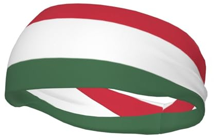WURTON MC700 Sport-Schweißband mit Flagge von Ungarn, multifunktional, für Kinder, Herren, Damen, Laufen, Yoga, Schwarz