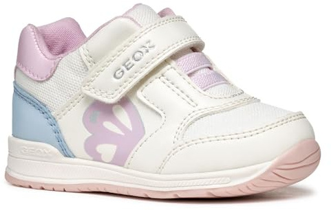 Geox B Rishon Girl A, Scarpe Primi Passi Bimba 0-24, White Sky, 19 EU
