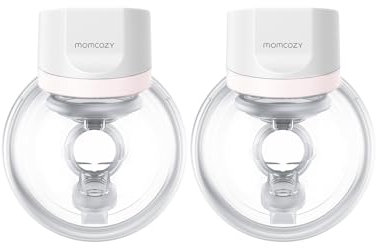 Momcozy Hands-Free Milchpumpe S12 Pro, Elektrisch Tragbar Brustpumpe, mit weichem DoubleFit-Flansch, 3 Modi | 9 Stufen, Smart-Display, 24 mm, 1 Stück, Weiß