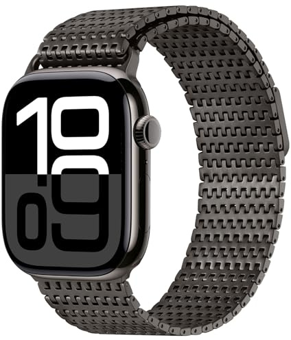 Anlinser Compatible with Apple Watch Strap 49mm 46mm 45mm 44mm 42mm, Magnetic Straps Stainless Steel Metal Band Designed for Apple Watch Ultra 3/2/1 Series 11 10 9 8 7 6-1 SE (46/45/44/42, Graphite)