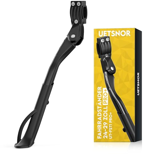 UETSNOR Fahrradständer 24-29 Zoll, Universal Höhenverstellbar Fahrradständer Pro+, Stabiler Rutschfester Seitenständer, Maximale Last 42kg, Fahrrad ständer für Mountainbike, E-Bike, Citybikes, Rennrad