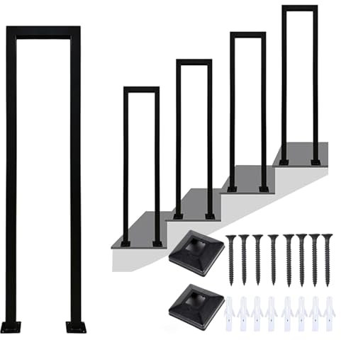Corrimano Per Scale Interne, Corrimano Scale, Corrimano Per Scale Esterne di U, Passamano Per Scale Interne, Ringhiere Per Esterni Nero, Corrimano, Per Balconi Corridoi (U-nero, 35CM)