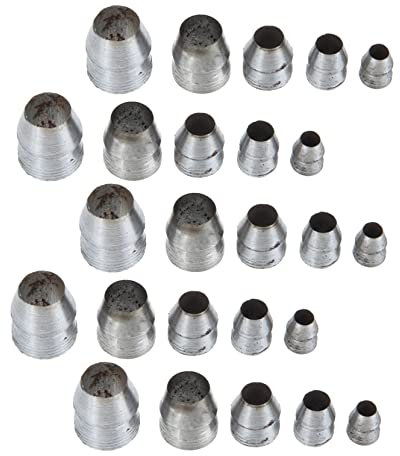 ANDRESLAD Cuñas Redondas De Hierro 25 Piezas Mango De Acero Para Martillo, Accesorio De Metal Duradero, Diámetro 8-16 Mm, Uso Carpintería y Montaje, Kit Completo