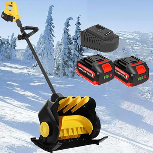 HLGKBY Cordless Handheld Electric Snow Thrower, Snowplow Electric Snow Shovel, 23000RPM Handheld Brushless Snowplow Shovel, Cleaning Width 41CM, Adjustable Direction, for City Road, Driveway