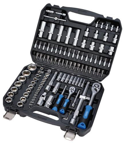 Draper 24230 HI-TORQ Metric Socket and Bit Set, 1/4 and 1/2 Sq. Dr. (110 Piece)