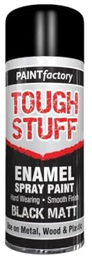 GSV Essentials Enamel Black Matt Spray Paint, Quick-Drying, DIY Projects, Ideal for Metal, Wood, Plastic, Easy to Apply, Interior And Exterior Use, 400ml, (1 Pcs)