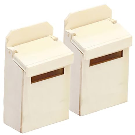 BESTonZON 2pièces Miniature Wooden Mailbox Model Creative Dollhouse Accessory for Kids Decorative Tiny Mailbox for Mini House Scene