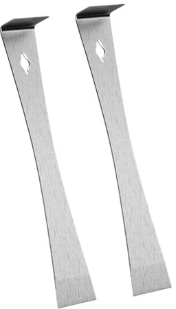 kesurpae 2x juego de palanca de acero inoxidable, extractor de clavos multifunción, herramienta raspadora, palanca de hierro, barra plana de acero inoxidable