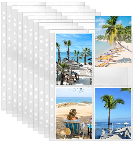 30 Blatt Transparent Postkartenhüllen, 120 Fotohüllen A4, Postkartenalbum, Klarsichthüllen, Sammelkarten Hüllen, Photocard Sleeves(10.5 x 15.3 cm) (4 Taschen)
