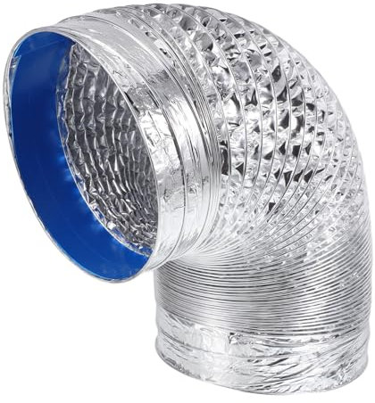 DOITOOL Adjustable Length Range Hood Vent Hose Insulated Flexible Aluminum Ducts for Smoke Removal 15.5x100cm