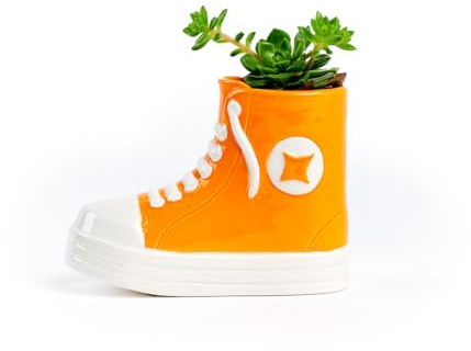 Maceta Original para Plantas pequeñas en Forma de Zapatilla Color Naranja
