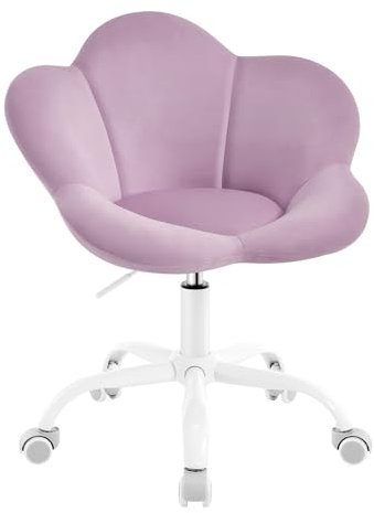 WOLTU Kinder Schreibtischstuhl, Schminktisch Stuhl, Bürostuhl, ergonomisch, höhenverstellbar, Samt, für Kinderzimmer, Homeoffice, Hellviolett