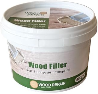 Wood Repair, Wood Filler Holzspachtelmasse 400g Dose, Feinkörnig,Wasserbasiert, für Holzausbesserungen (Birke ast)