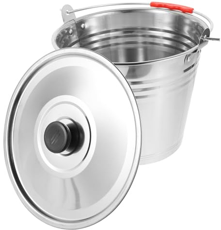 Ipetboom Weidemilcheimer Aus Edelstahl Mit Deckel Und Ergonomischem Griff Dickwandiger Multifunktionseimer Korrosionsbeständig Für Wasser Und Milch