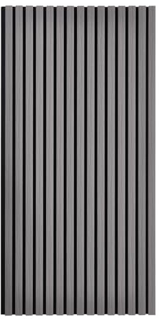 INMOZATA Sound Proof Panels for Walls and Ceiling, Acoustic Wall Panels Decorative, Wooden Slats Wall Panel for Home, Office, Bedroom, Living Room, Manson Grey, 1200mm x 600mm