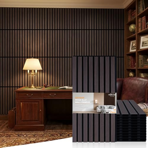 Mollywell Wood Panels for Wall, Brown, 10 Pack, 60x30 cm