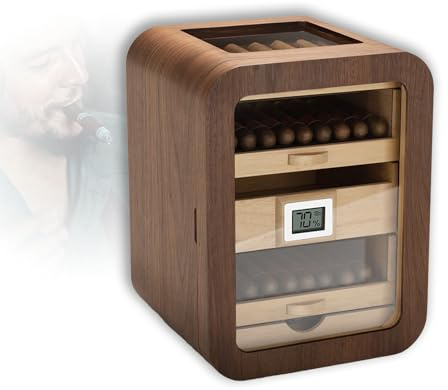 Coffre à Cigares de Luxe Humidor en Bois de Cèdre Espagnol avec Humidité Régulée(With skylight)