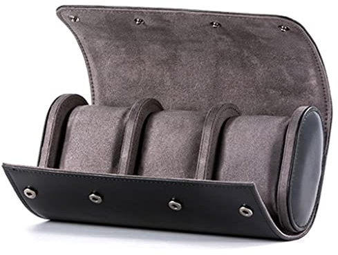 HADECOLL Astuccio da Viaggio Arrotolabile per Orologi in Microfibra e Pelle PU, Scatola Porta Orologi.