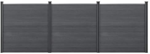 MinteChill WPC Sichtschutzzaun Komplettset Anthrazit – Gartenzaun mit robusten 10x10 cm WPC Pfosten, Lamellenzaun, Windschutz, B 186-538 x H 185 cm (1-3 Einheiten)