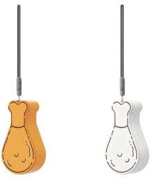 Vyloky Juego de 2 recipientes para comida para perros, vasos de agua portátiles para viajes, a prueba de fugas, 200 ml, cuenco para perros pequeños y gatos (amarillo y blanco)