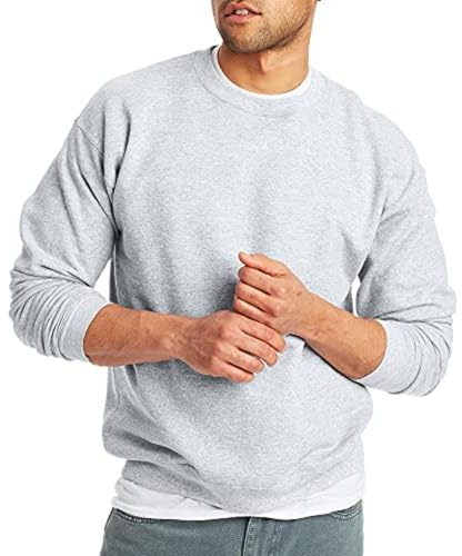 Hanes Sweatshirt för män (1-pack), Aska, 1 förpackning, XL