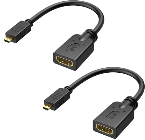 Cable Matters 2er-Pack Micro HDMI auf HDMI Adapter, 4K@60Hz, 15 cm | Micro-HDMI-auf-HDMI-Adapter, 4K@60Hz, mit HDR-Unterstützung, Raspberry Pi 4 und Raspberry Pi 5
