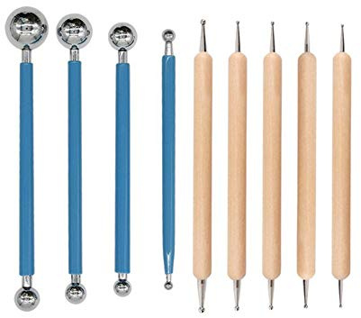 Ball Stylus Dotting Tools Set, 9 Stück Dotting Sculpting Modellierwerkzeuge für Mandala Rock Malerei, Töpferei Handwerk Prägung Kunst