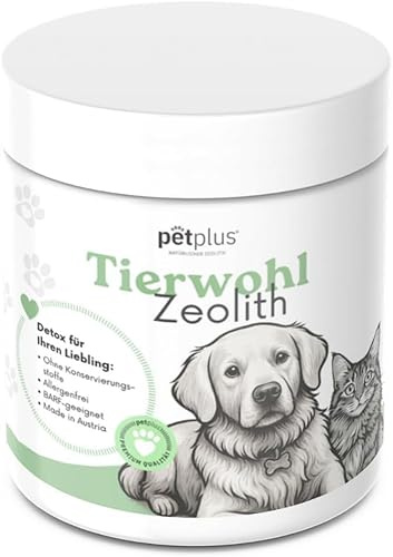 PetPlus® Klinoptilolith Pulver Zeolith für Hund 500g für Darmreinigung, Premium, Keine Konservierungsstoffe, allergenfrei, Barf geeignet, Hunde Darmflora aufbauen mit natürlichen mineralien